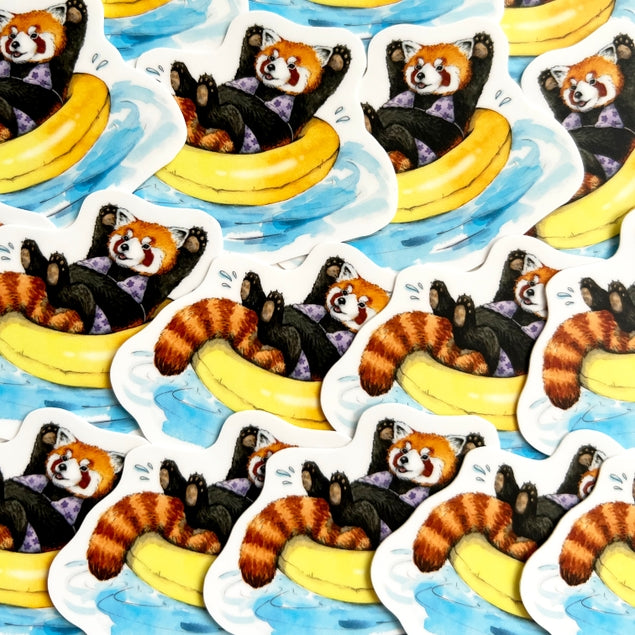 Red Panda Swimsuit Sticker