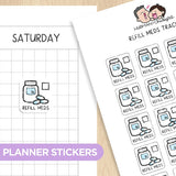 Refill Meds Tracker Planner Stickers