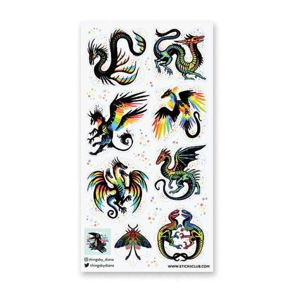 Remarkable Rainbow Creatures Sticker Sheet