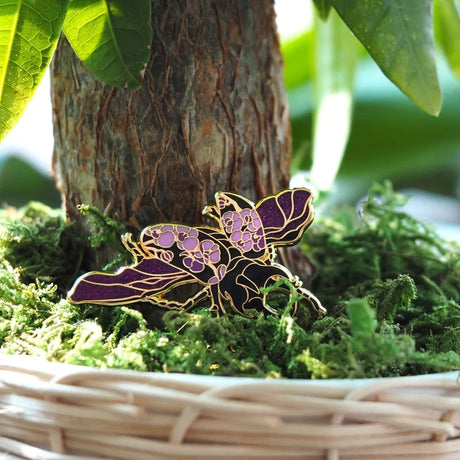 Rhinoceros Beetle Pin - Purple