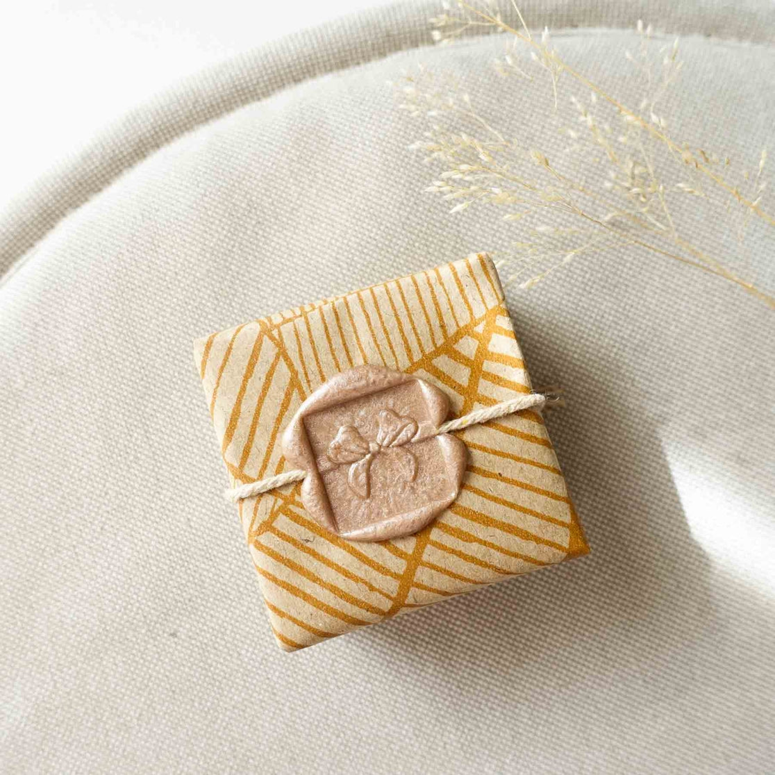 Ribbon Bow Square Mini Wax Seal Stamp (No Handle)