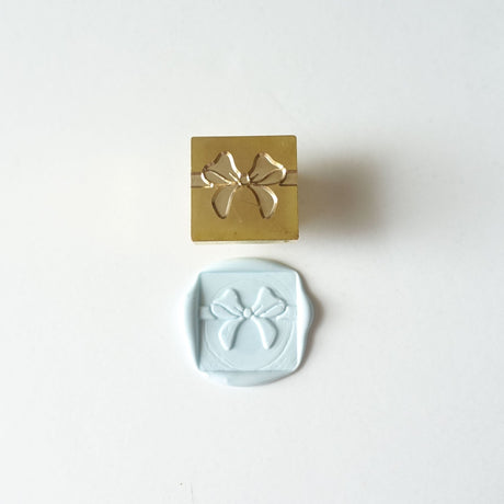 Ribbon Bow Square Mini Wax Seal Stamp (No Handle)