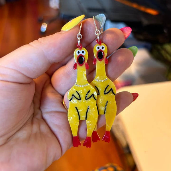 Rubber Chicken Earrings