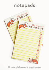 Sad Cat To Do List Notepad