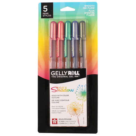 Sakura Gelly Roll Gold Shadow Bold Point Pens 5/Pkg