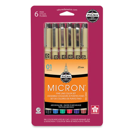 Sakura Pigma Micron Pens 01 .25mm 6/Pkg