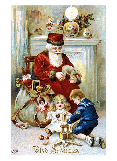 Santa Claus Postcard Box - 36 Unique Vintage Postcards