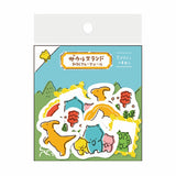 Saurus Land Flake Sticker Triceratops