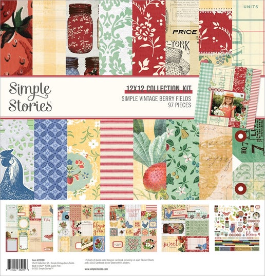 Simple Vintage Berry Fields Collection Kit 12"X12"