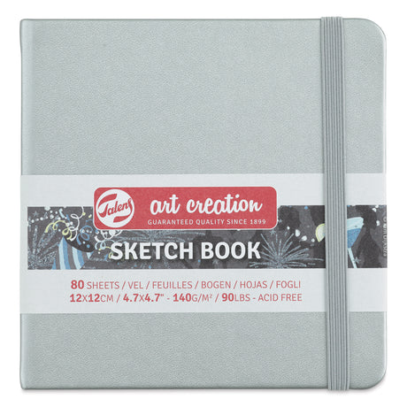 Cuaderno de bocetos de 4,7" x 4,7" en plata brillante