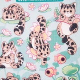 Sleepy Fishing Cat Vinyl Sticker Sheet