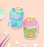 Sleepy Cat Tea Sticker