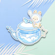 Sheepydust Snow Bunny Teapot Sticker