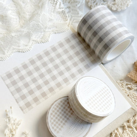 Soft Beige Plaid Washi Tape 50mm