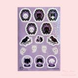 Sparkle Gothic Halloween Sticker Sheet