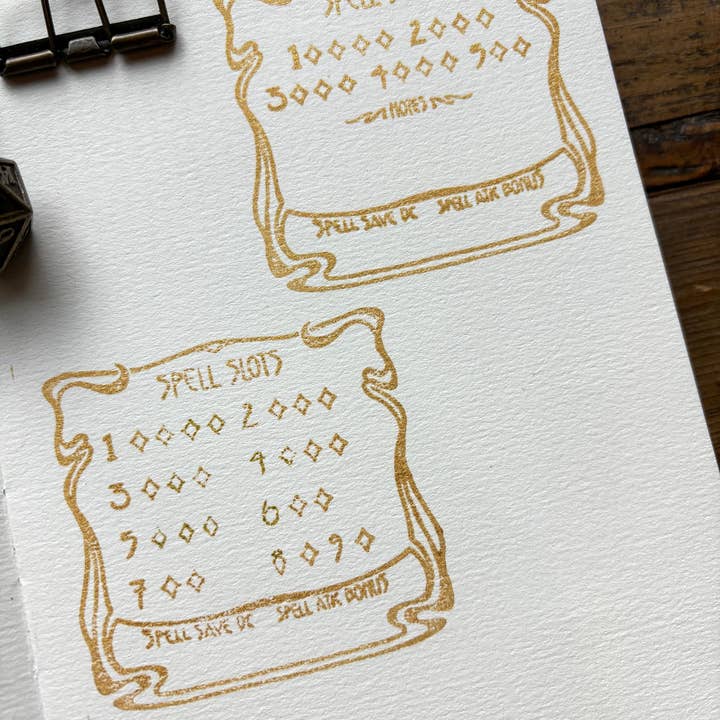 Spell Slot Rubber Stamp For Dnd