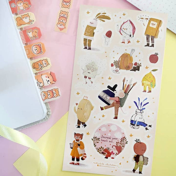 Stationery Friends Sticker Sheet