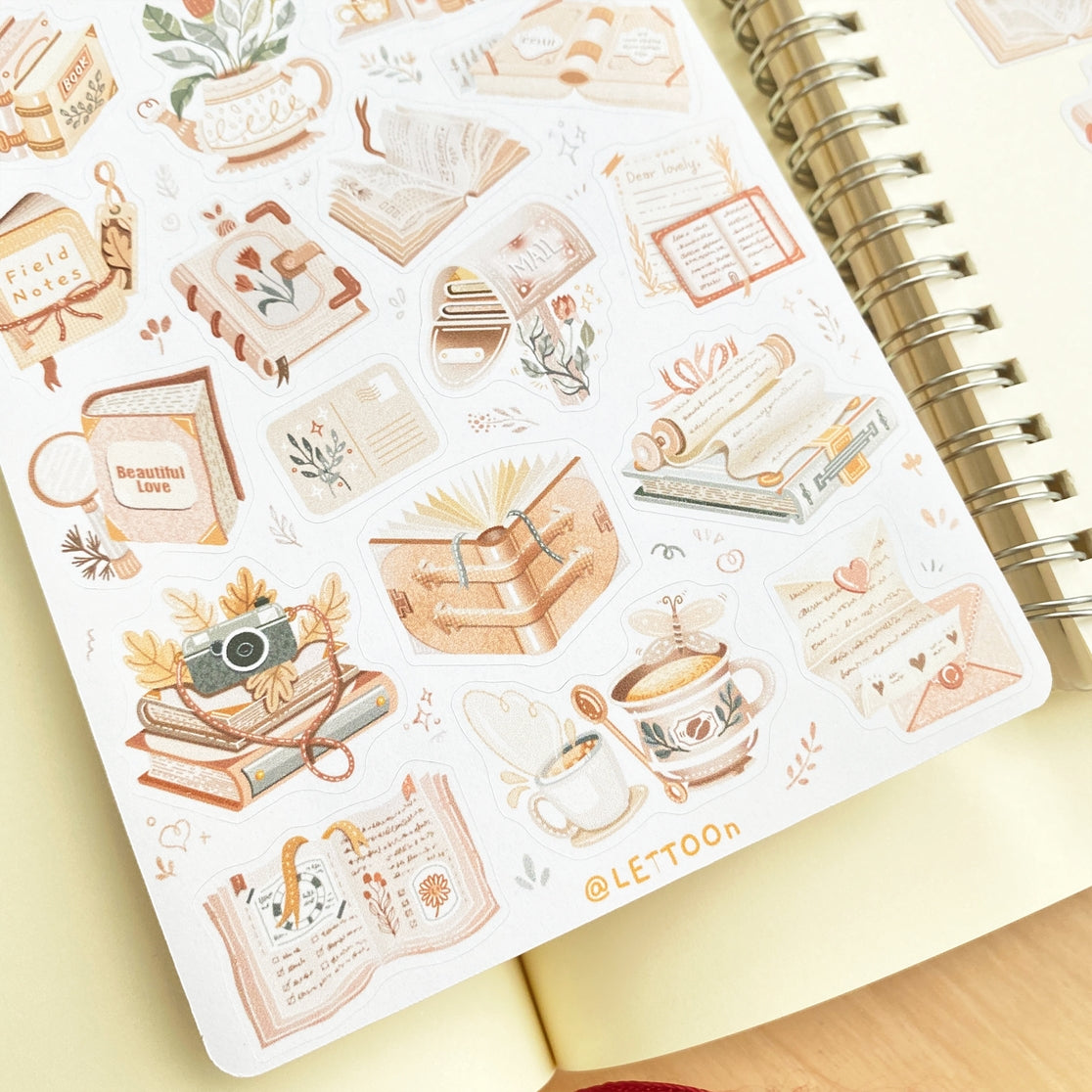 Book Vibes Sticker Sheet