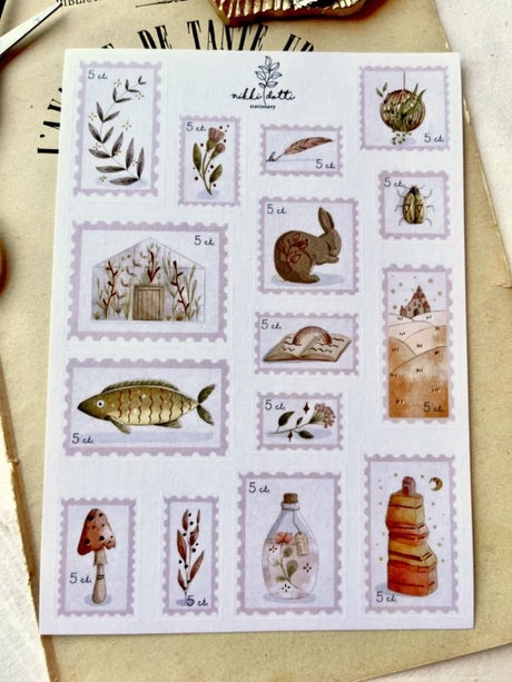 Postage Stamps Washi Sticker Sheet