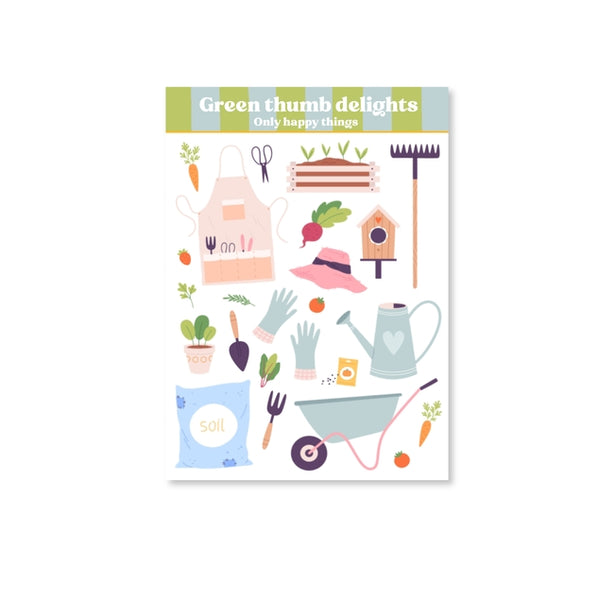 Green Thumb Delights Sticker Sheet A6