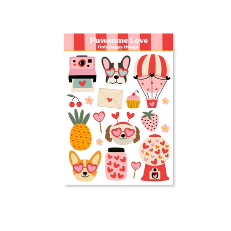 Pawsome Love Sticker Sheet A6