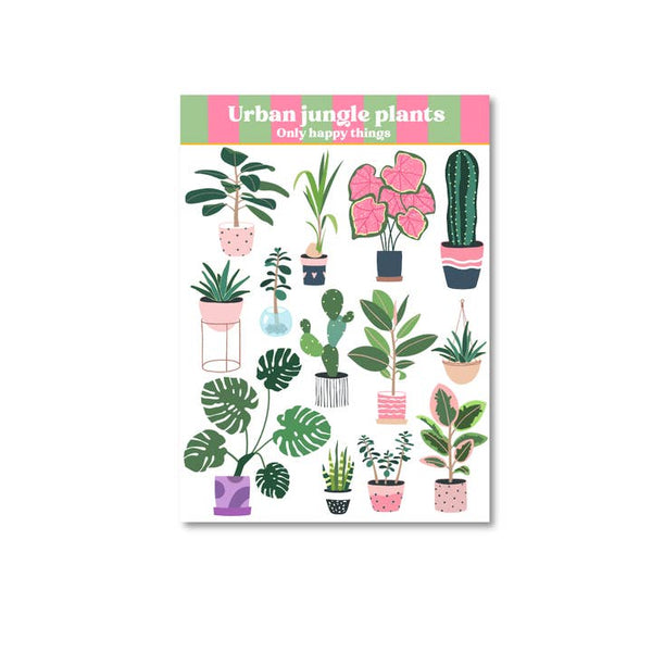 Urban Jungle Plants Sticker Sheet