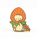 Strawberry Hat Hedgehog Pin