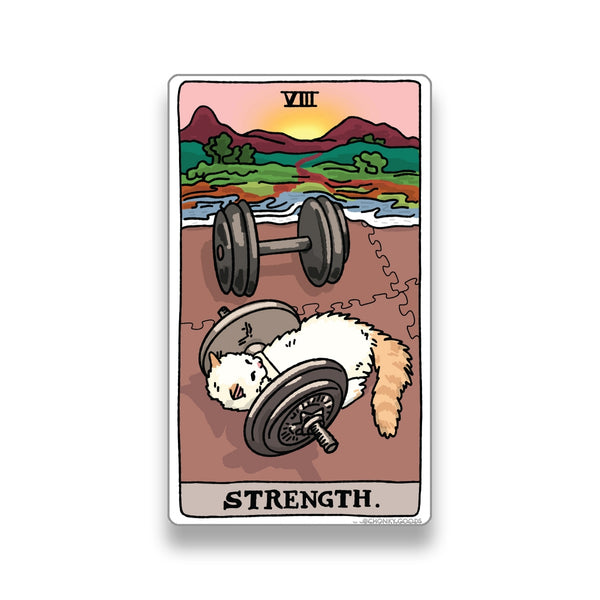 Strength Tarot Cat Meme Stickers (Major Arcana)