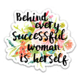 Successful Woman Floral Vinyl Sticker