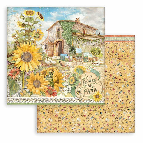 Bloc de papel con diseño de girasoles, 12 x 12 pulgadas, paquete de 10 