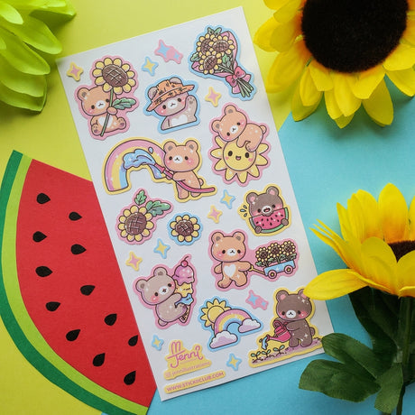 Sunny Garden Bears Sticker