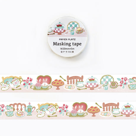 Papier Platz Alacarudou Tea Time Washi Tape - Alice in Wonderland