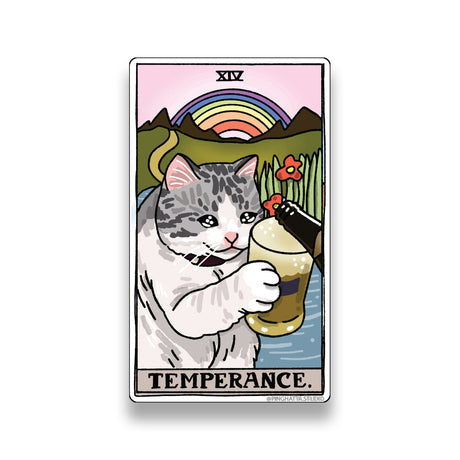 Temperance Tarot Cat Meme Stickers (Major Arcana)