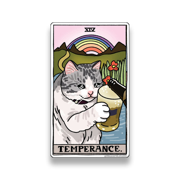 Temperance Tarot Cat Meme Stickers (Major Arcana)