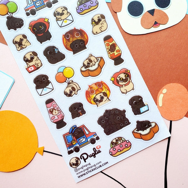 The Adventures of Puglie & Ollie Sticker Sheet