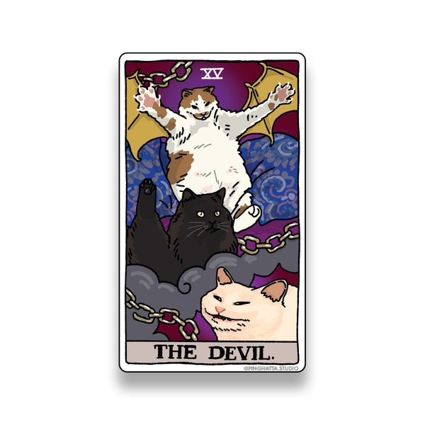 The Devil Tarot Cat Meme Stickers (Major Arcana)