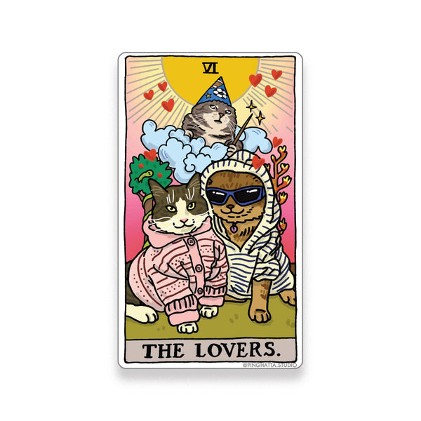 The Lovers Tarot Cat Meme Stickers (Major Arcana)