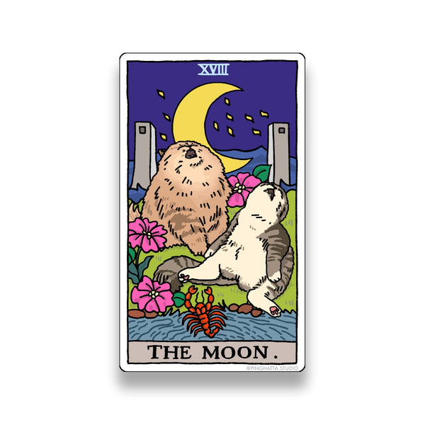 The Moon Tarot Cat Meme Stickers (Major Arcana)