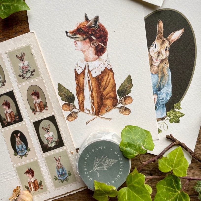 The Nature of Disguise Animal Masks Stamp Washi Tape