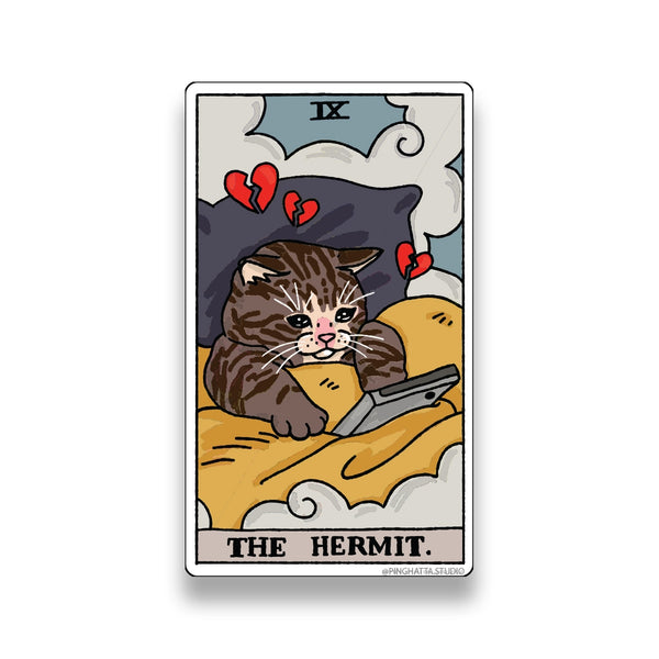 The Hermit Tarot Cat Meme Stickers (Major Arcana)