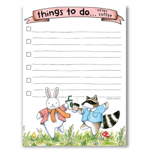 Things To Do After Coffee Forest Friends List Notepad