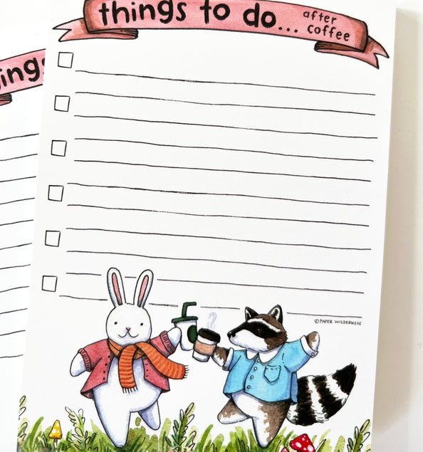 Things To Do After Coffee Forest Friends List Notepad