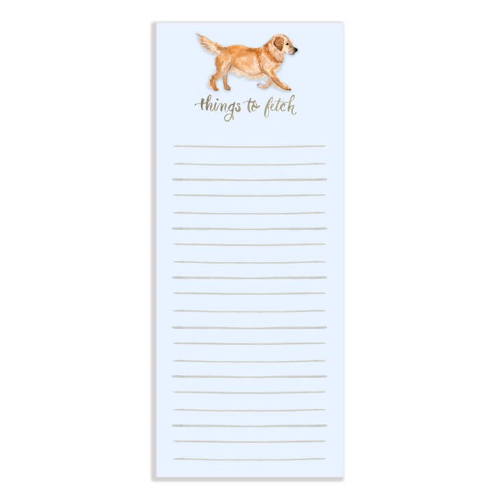 Fetch everything you need with this watercolor golden retriever notepad.