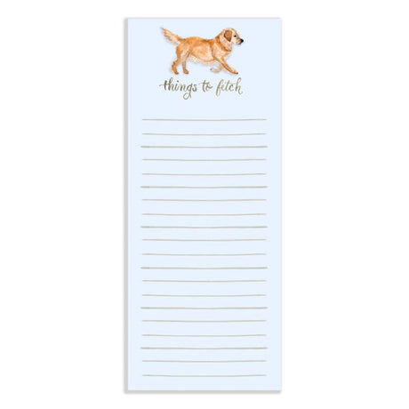 Fetch everything you need with this watercolor golden retriever notepad.