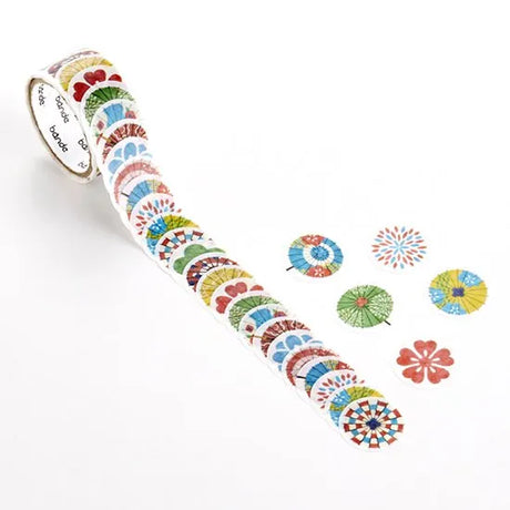 Umbrella and Flowers Washi Roll Sticker Bande