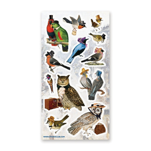 Victorian Birds Stamps Sticker Sheet