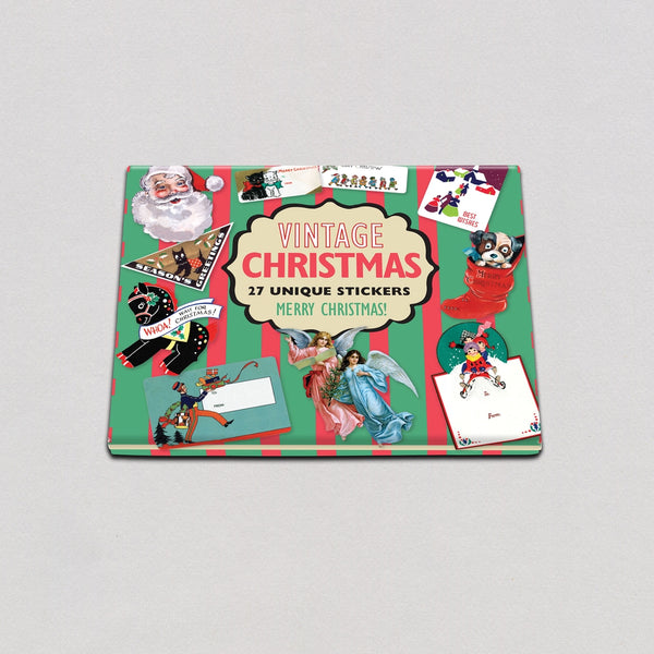 Vintage Christmas Holiday Sticker Box