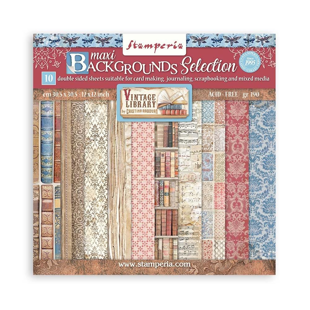 Vintage Library Background Paper Pad 12"X12"