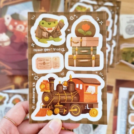 Vintage Train Vinyl Sticker Sheet