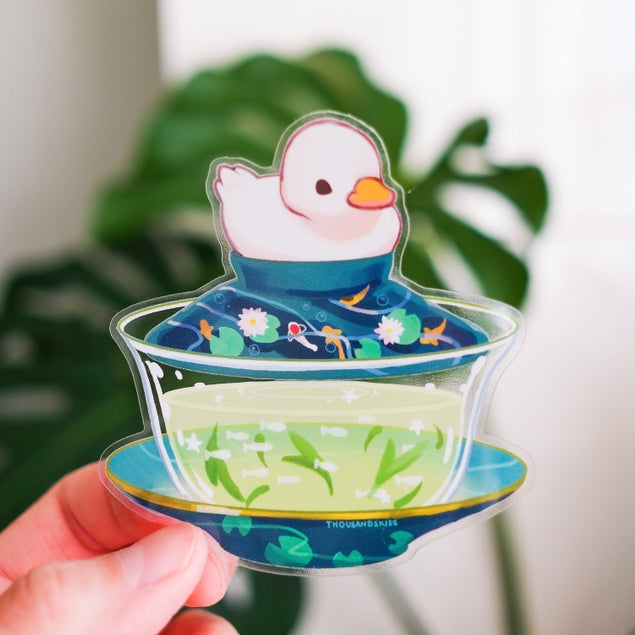 Gaiwan Duck Green Tea Vinyl Sticker